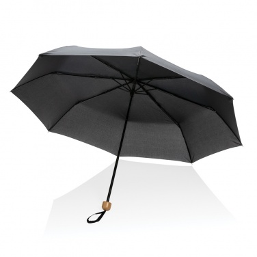 Logo trade promotional merchandise photo of: 20.5" Impact AWARE™ RPET 190T Pongee bamboo mini umbrella